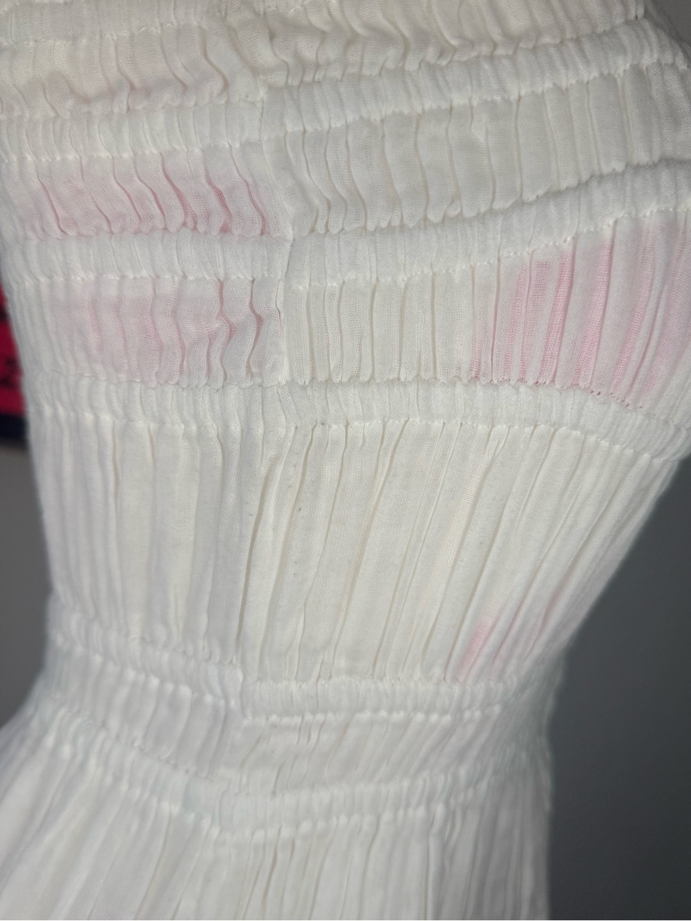 Free People FP One Lausanne Slip White Smocked Buttondown Sleeveless Dress Sz XS - Picture 7 of 16